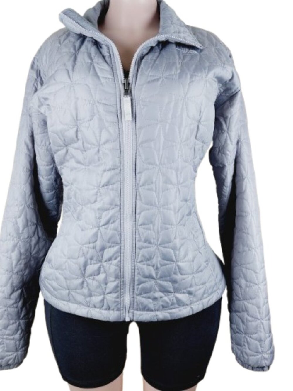 The North Face Women’s Silver Lightweight Pocket Full Zip Quilted Jacket Size XL